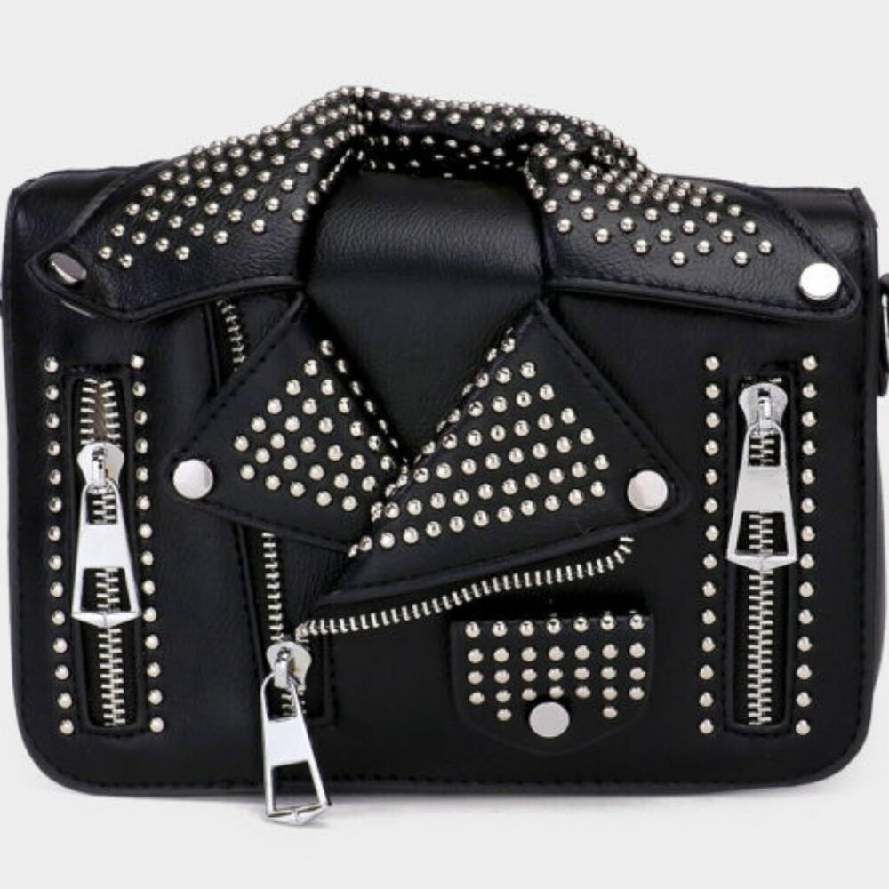 STUDDED JACKET CROSSBODY BAG